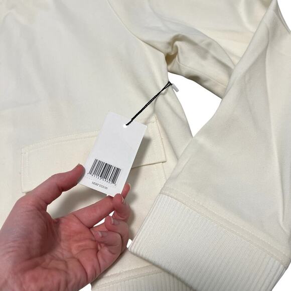 NWT JASON WU Women's Cream Button Up Bomber Jacker Size L - Picture 5 of 9